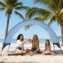 VEVOR Beach Tent Sun Shelter for 3 Person, UPF 50+ Protection, Portable Sun Shade Canopy with Carrying Bag & Ground Stakes, Ligh