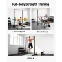 Power Cage Squat Rack, Multifunctional Power Rack Bench Press Equipment with 28-Level Adjustable J-Hooks, Strength Training Work