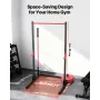 Power Cage Squat Rack, Multifunctional Power Rack Bench Press Equipment with 28-Level Adjustable J-Hooks, Strength Training Work