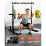 Power Cage Squat Rack, Multifunctional Power Rack Bench Press Equipment with 28-Level Adjustable J-Hooks, Strength Training Work