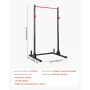 VEVOR Power Cage Squat Rack, Multifunctional Power Rack Bench Press Equipment with 28-Level Adjustable J-Hooks, Strength Trainin