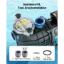 Pool Pump, 3000W, 35,000 L/H Max Flow Single Speed Swimming Pool Pump, AC 220-240V, 2860 RPM, 19 m Max Head, with 24-Hour Timer 