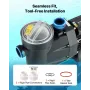 VEVOR Pool Pump, 1300W, 28,800 L/H Max Flow Single Speed Swimming Pool Pump, AC 220-240V, 2850 RPM, 17 m Max Head, with 24-Hour 