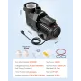 Pool Pump, 1300W, 28,800 L/H Max Flow Single Speed Swimming Pool Pump, AC 220-240V, 2850 RPM, 17 m Max Head, with 24-Hour Timer 