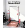 Power Cage Squat Rack, Multifunctional Power Rack Home Gym, Strength Training Workout Equipment with 4 Band Pegs, Adjustable J-H