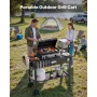 VEVOR Outdoor Grill Cart, 787 x 432mm Tabletop Size Grilling Table, Foldable Outdoor Cooking Table with Tissue Holder, Wheels, M