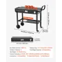 VEVOR Outdoor Grill Cart, 787 x 432mm Tabletop Size Grilling Table, Foldable Outdoor Cooking Table with Tissue Holder, Wheels, M