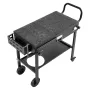 Outdoor Grill Cart, 787 x 432mm Tabletop Size Grilling Table, Foldable Outdoor Cooking Table with Tissue Holder, Wheels, Magneti