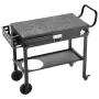 VEVOR Outdoor Grill Cart, 787 x 432mm Tabletop Size Grilling Table, Foldable Outdoor Cooking Table with Tissue Holder, Wheels, M