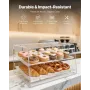 Bakery Display Case, 2-Tier Commercial Countertop Pastry Display Case, Clear Acrylic Bread Box for Kitchen, Party Cake Cabinet w