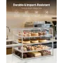 VEVOR Bakery Display Case, 4-Tier Commercial Countertop Pastry Display Case, Clear Acrylic Bread Box for Kitchen, Party Cake Cab