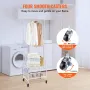 Metal Rolling Laundry Basket with Hanging Garment Rack, Height Adjustment Laundry Hamper Cart with Basket Load and Shelf Load, S
