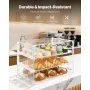 VEVOR Bakery Display Case, 3-Tier Commercial Countertop Pastry Display Case, Clear Acrylic Bread Box for Kitchen, Party Cake Cab