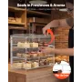 Bakery Display Case, 3-Tier Commercial Countertop Pastry Display Case, Clear Acrylic Bread Box for Kitchen, Party Cake Cabinet w