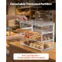 Bakery Display Case, 3-Tier Commercial Countertop Pastry Display Case, Clear Acrylic Bread Box for Kitchen, Party Cake Cabinet w