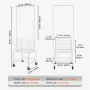 Metal Rolling Laundry Basket with Hanging Garment Rack, Height Adjustment Laundry Hamper Cart with Basket Load and Shelf Load, S