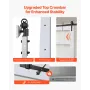 Sliding Barn Door, 1067 x 2134mm, High-Strength MDF Panel and Glass, Barn Door with Hardware Kit, Water-Proof PVC Surface, Easy 