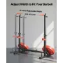 Power Cage Squat Rack, Home Gym Power Rack with Adjustable Height & Width, Strength Training Workout Equipment with Barbell Stor