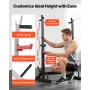 Power Cage Squat Rack, Home Gym Power Rack with Adjustable Height & Width, Strength Training Workout Equipment with Barbell Stor
