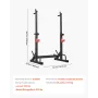 VEVOR Power Cage Squat Rack, Home Gym Power Rack with Adjustable Height & Width, Strength Training Workout Equipment with Barbel