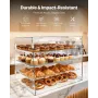 Bakery Display Case, 4-Tier Commercial Countertop Pastry Display Case, Clear Acrylic Bread Box for Kitchen, Party Cake Cabinet w