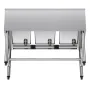 3 Compartment Sink, 18-Gauge 304 Stainless Steel, 254x356x254 mm Bowl Size, 3 Bay Commercial Under Bar Sink with Backsplash and 