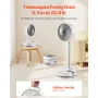 VEVOR 20.3 cm Portable Foldable Rechargeable Oscillating Fan, 3-in-1 Battery Operated with Remote Control, Quiet Desk/Table Pede