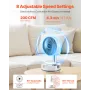 20,3 cm bærbar foldbar genopladelig oscillerende blæser, 3-i-1