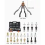 Rivet Nut Tool Kit, 420 mm Rivnut Tool Kit, with 13 Mandrels and 130 Nuts, Metric and SAE Size M3, M4, M5, M6, M8, M10, M12, 1/2