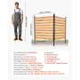 Wooden Privacy Fence, 1219 x 1244 x 1219 mm Air Conditioner Fence, 2 Panel Solid Outdoor Wood Privacy Screen with Metal Stakes, 