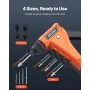 VEVOR Pop Rivet Gun Kit, with 200 Blind Rivets, Heavy Duty Single Hand Riveter with 4 Interchangeable Nosepieces, 4 Drill Bits, 