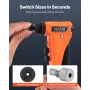 Pop Rivet Gun Kit, with 200 Blind Rivets, Heavy Duty Single Hand Riveter with 4 Interchangeable Nosepieces, 4 Drill Bits, and a 