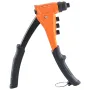 Pop Rivet Gun Kit, with 200 Blind Rivets, Heavy Duty Single Hand Riveter with 4 Interchangeable Nosepieces, 4 Drill Bits, and a 