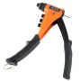 Pop Rivet Gun Kit, with 200 Blind Rivets, Heavy Duty Single Hand Riveter with 4 Interchangeable Nosepieces, 4 Drill Bits, and a 
