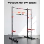 Power Cage Rack, Multifunctional Squat Rack for Home Gym, Width-Adjustable Workout Strength Training Equipment with 6 Band Pegs,
