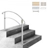 3FT Adjustable Wrought Iron Handrail Fits 3 Steps Outdoor Steps/Stairs
