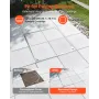 VEVOR Manhole Cover with Frame, 500 x 500mm Invisible Recessed Septic Tank Access Covers, Aluminum Alloy Embedded Drain Channel 