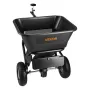 VEVOR Tow Behind Lawn Spreader, 3m Spreading Width, Garden & Lawn Spreader with Universal Hitch, 38.6kg Capacity & 10 in All-Ter