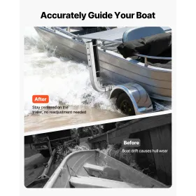 Boat Trailer Guides, 470 mm/520 mm Height Adjustable Trailers Guide, 2PCS Thickened High-Duty Steel Trailer Guide-Ons with Smoot