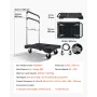 Foldbar Push Cart Dolly, 149,69 kg Kapacitet, Foldelig platform