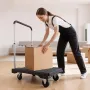 Foldable Push Cart Dolly, 149.69 kg Capacity, Folding Platform Truck with Swivel Wheels, Moving Platform Hand Truck Flatbed Cart