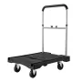 Foldable Push Cart Dolly, 149.69 kg Capacity, Folding Platform Truck with Swivel Wheels, Moving Platform Hand Truck Flatbed Cart