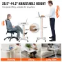 Mobile Standing Desk, 28,5 "-44,2" Gas-forår Højde Justerbar