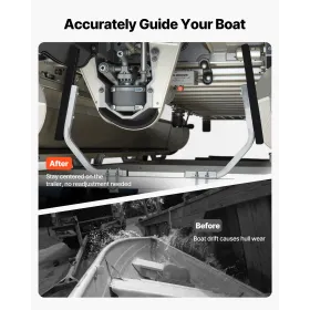 Boat Trailer Guides, 30 mm Adjustable Width Trailers Guide, 2PCS High-Hardness Steel Trailer Guide-Ons with Thick Support Pads, 