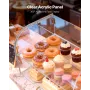 VEVOR Bakery Display Case, 2-Tier Commercial Countertop Pastry Display Case, Clear Acrylic Bread Box for Kitchen, Party Cake Cab