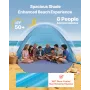 VEVOR Beach Tent Sun Shelter for 8 Person, UPF 50+ Protection, Portable Sun Shade Canopy with Carrying Bag & Sand Pockets, Light