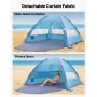 VEVOR Beach Tent Sun Shelter for 8 Person, UPF 50+ Protection, Portable Sun Shade Canopy with Carrying Bag & Sand Pockets, Light