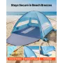 VEVOR Beach Tent Sun Shelter for 8 Person, UPF 50+ Protection, Portable Sun Shade Canopy with Carrying Bag & Sand Pockets, Light