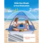 VEVOR Beach Tent Sun Shelter for 2 Person, UPF 50+ Protection, Portable Sun Shade Canopy with Carrying Bag & Sand Pockets, Light