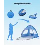 VEVOR Beach Tent Sun Shelter for 2 Person, UPF 50+ Protection, Portable Sun Shade Canopy with Carrying Bag & Sand Pockets, Light